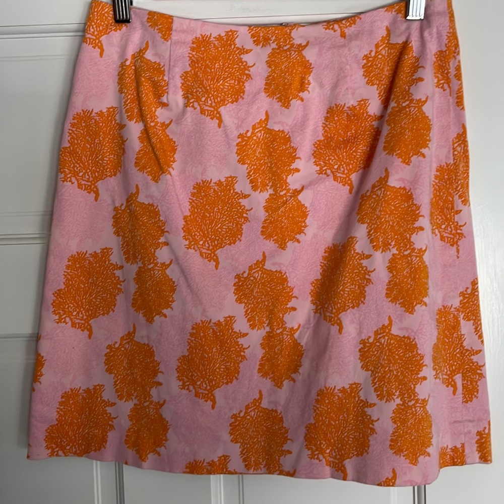 Orange and pink coral print Vineyard Vines skirt